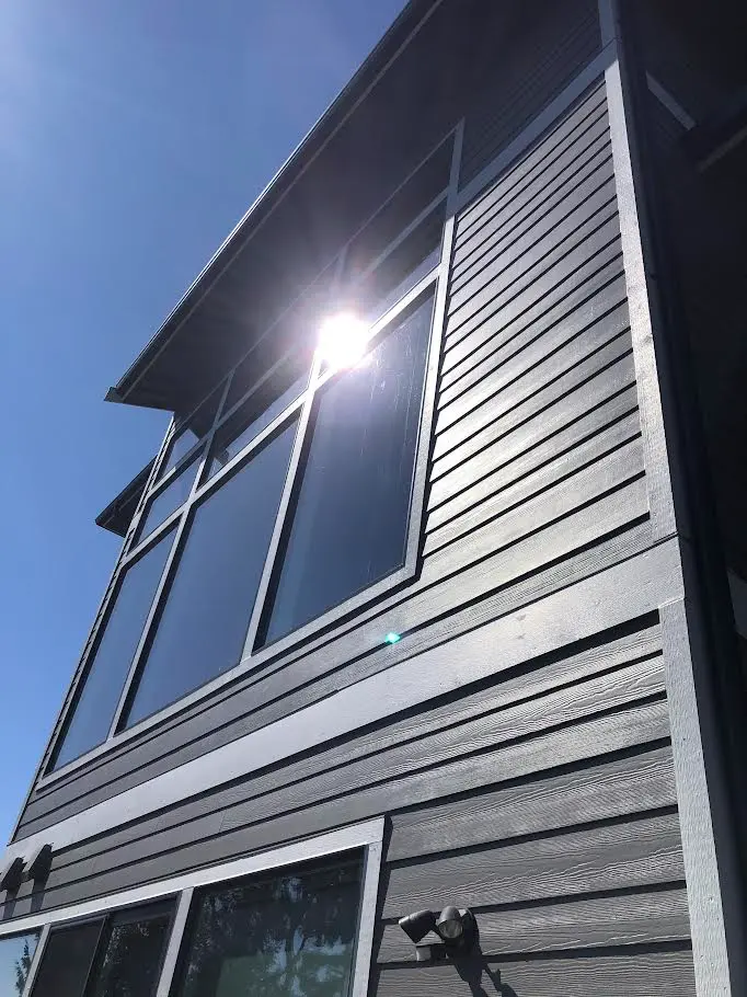 Clean residential window after window cleaning service by Father & Son Window Cleaning in Gig Harbor, WA